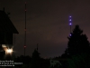 Sender Hamburg-Moorfleet, Hauptsendemast, im Juli 2014 (Blue Port-Illumination)